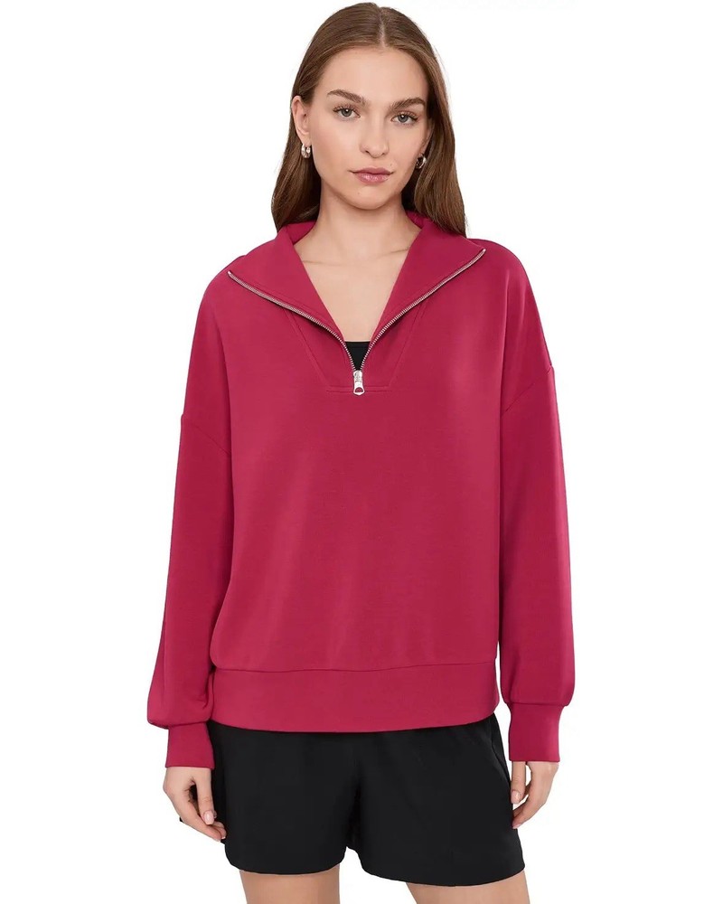 Varley Hawley Half Zip Sweat $150 MSRP Women’s Size Medium Taupe Marl
