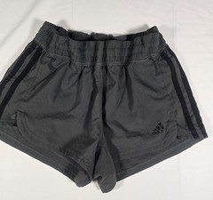 Adidas Running Shorts Womens Grey 3-Stripe Athletic Size Extra Small