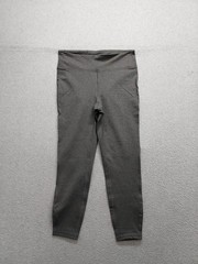 GapFit Women Cropped Leggings S Gray Heathered Pull On Waistband Logo Active Fit