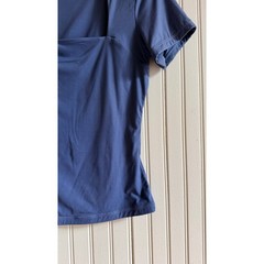Active Square Neck Short Sleeve Top Dusty Blue Stretch Slim Fit M