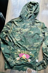 Vintage Womens Affliction Full Zip Reversible? Hoodie Size PAIR Green & Black XS