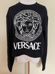 NWT Versace Medusa Tribute Black Logo Graphic Crewneck Sweatshirt 42 US 6 $1150