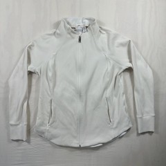 Athleta Salutation Ribbed Full Zip Jacket in White, Size 1X