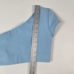 L*Space Active One Shoulder Crop Top Womens S Blue Asymmetrical Sports Bra Yoga