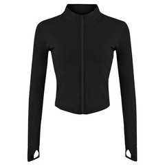 Gihuo Women’s Athletic Full Zip Lightweight Workout Jacket Cropped Gym Yoga