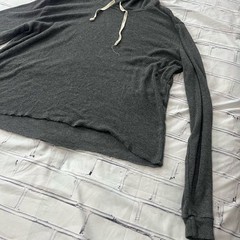 John Galt Brandy Melville Gray Knit Hoodie Women’s One Size Slouchy Pullover Y2K