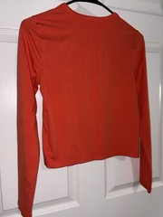 Lululemon Cropped Long Sleeve Crew Neck Slim Fit Orange size 2