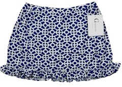 NWT G LIFESTYLE Womens Golf Skirt Highland White/Navy XS S M Printed I1