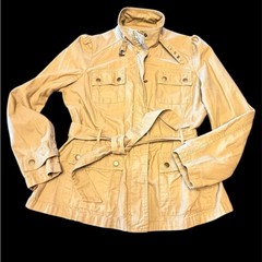Converse Women’s Khaki Tan Snap Zip Belted Jacket with pockets Size Large