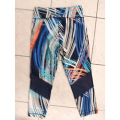 Tommy Hilfiger Sport Capri Leggings S Blue Orange White Abstract Activewear