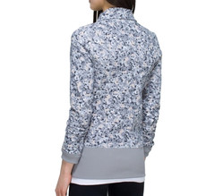 Lululemon Asana Jacket Womens M Not So Petite Fleur Gray Zip Yoga Running Top