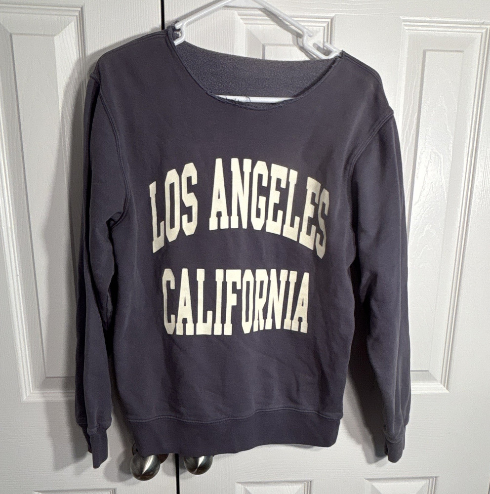 Brandy Melville Women’s Graphic Logo Crewneck Sweatshirt Gray One Size LA