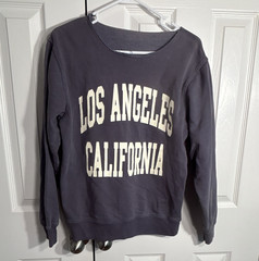 Brandy Melville Women’s Graphic Logo Crewneck Sweatshirt Gray One Size LA