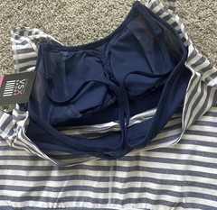 Victoria’s Secret VSX Striped Navy & Black Racerback Tank Top Size Small NWT