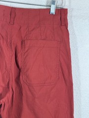 Anthropologie Wide Leg Crop Pants Womens 29 Red Linen Blend Coastal Boho Chic