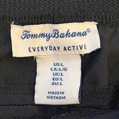 Tommy Bahama Everyday Active Black Tapered Ankle Pants Womens L Pineapple Logo
