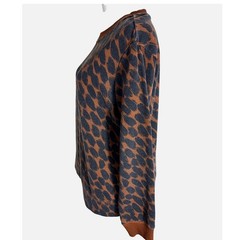 Stars Above Beautifully Soft Fleece Leopard Print Sweatshirt Brown Black Medium