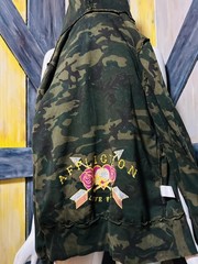 Vintage Womens Affliction Full Zip Reversible? Hoodie Size PAIR Green & Black XS