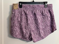 ASICS Running Shorts L Purple Print Lined Drawstring Pockets Lightweight Running