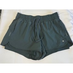 Layer 8 Womens Double Layer Running Shorts XL Teal Green Athletic Gym Training