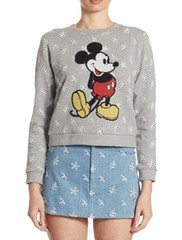 RARE Marc Jacobs Disney Sequined Mickey Mouse Sweatshirt Gray Medium