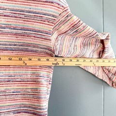 Madewell Cropped Rainbow Stripe Balloon Sleeve Knit Top XS Space Dye Retro Indie