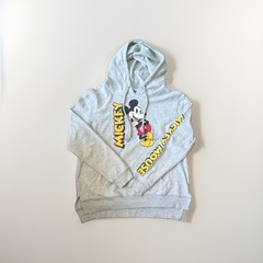 Disney Mickey Mouse L Cotton Blend Fleece Pullover Graphic Hoodie Gray