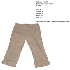 Periscope Khaki Capri 33″ Waist Tie In Back