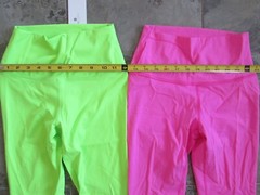 NEW Lot CRZ YOGA Sz. XS 0-2 High Waist Lounge Leggings 25″ Ankle Neon Green Pink