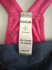 BOLLE Women’s Pink & Gray Blue Athletic Workout Activewear Top Size L