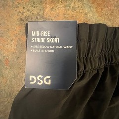 Dsg Mid-Rise Stride Skort With Built-In Shorts, Black, Size Small