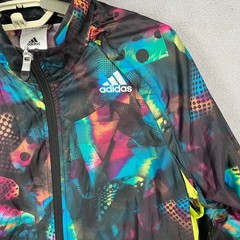 Adidas Jacket Womens 14 Multicoloured Vest Windbreaker Zip Running Lightweight