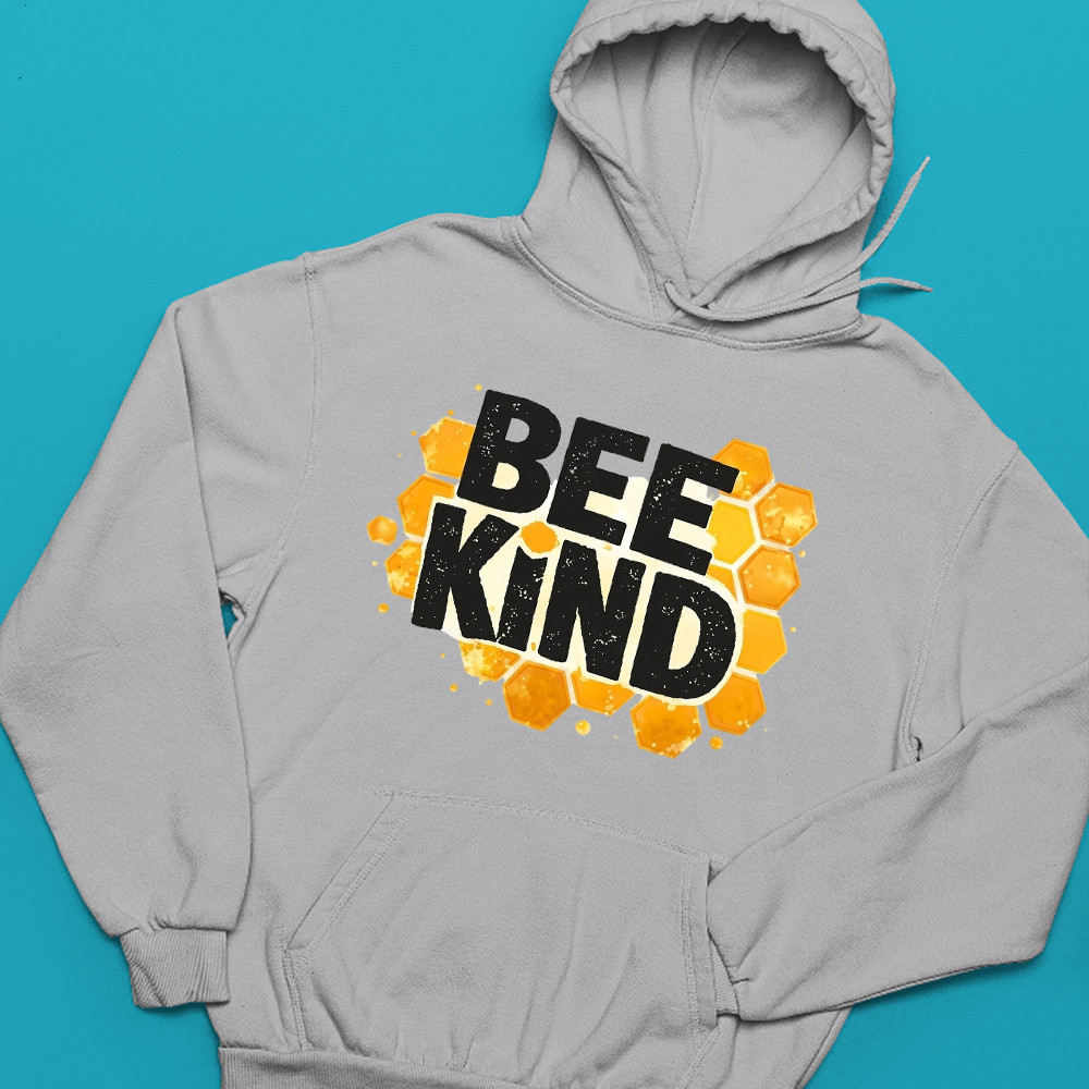 Bee Kind World Bee Day Hoodie Cute Cartoon Bumble Bee Honey Jar Funny Gift
