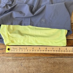 Hannah H2 Performance Shorts Women XL Grey Citron Layered Running Athletic New