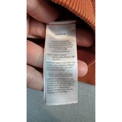 Madewell Womens Burnt Orange Waffle Knit V-Neck Thermal Sweatshirt NO459 Large