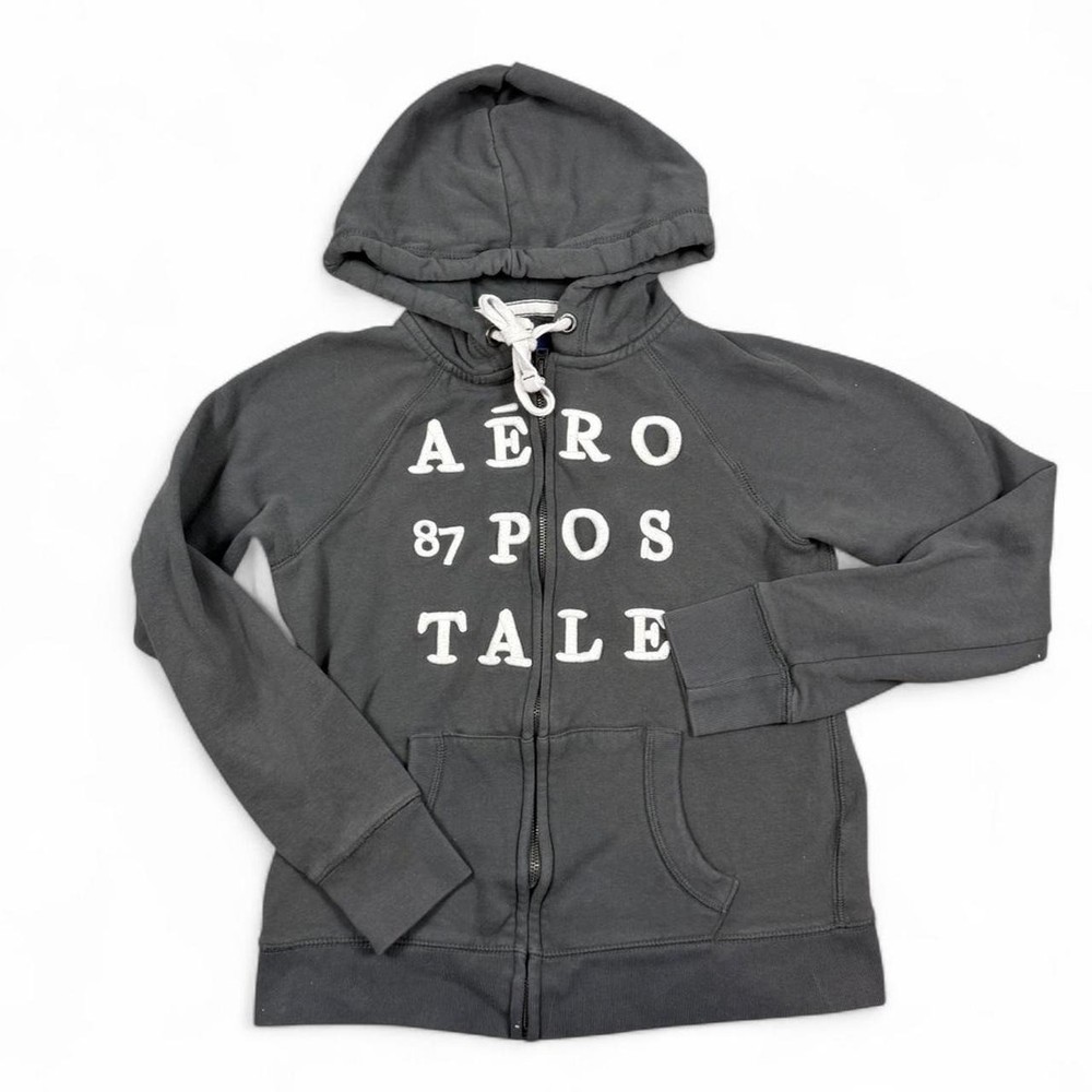 Y2K Style Aeropostale zip up Spellout hoodie, women’s small