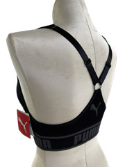 PUMA Sports Bra NEW Padded Seamless Black Women Large Removable Cup Drycell $28