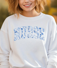 Nurse Sweatshirt, Floral Nurse Shirt, Toile Nurse Shirt, RN Sweatshirt, Nurse Gr