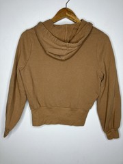 Madewell Women’s Size S Brown Cotton Blend Hooded Pullover Sweatshirt Cropped