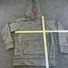 Marc New York Performance Womens Grey Space Dye Pullover Hoodie Thumbholes L