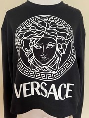 NWT Versace Medusa Tribute Black Logo Graphic Crewneck Sweatshirt 42 US 6 $1150