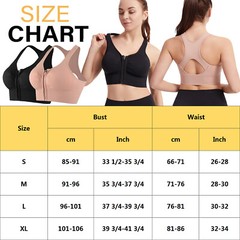 Women Zip Front Sports Bra Wireless Post-Surgery Bra Active Yoga Fitness Bras
