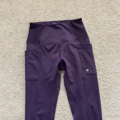 Layer 8 Leggings Womens XS Purple Qwick Dry Pockets Ribbed Activewear Workout