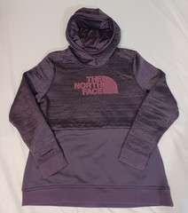The North Face Hoodie Womens XL Purple Quilted Pullover Sweatshirt Logo Outdoor