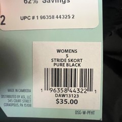 Dsg Mid-Rise Stride Skort With Built-In Shorts, Black, Size Small