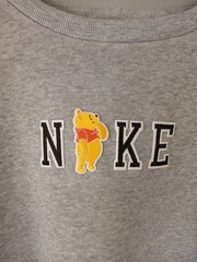 Winnie The Pooh Patch Custom Gildan Grey Sweatshirt Size Med