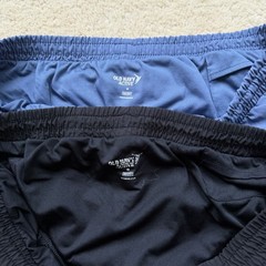 Lot of 2 Old Navy Active Women’s Black & Blue Running Shorts w/ Lining – M – GUC