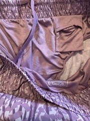 ASICS Running Shorts L Purple Print Lined Drawstring Pockets Lightweight Running