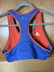 Adidas Sports Bra Womens Large Blue Orange Climalite Racerback NWT Athletic