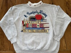 Vintage 90s Teacher Turtleneck Sweatshirt Size Design Pointe L Granny Shirt